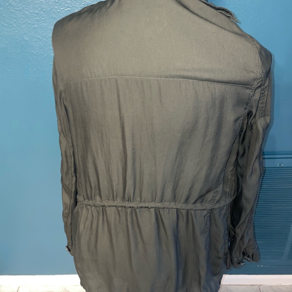 Womens Small Zara Basic Army Green Jacket - Picture 5 of 6